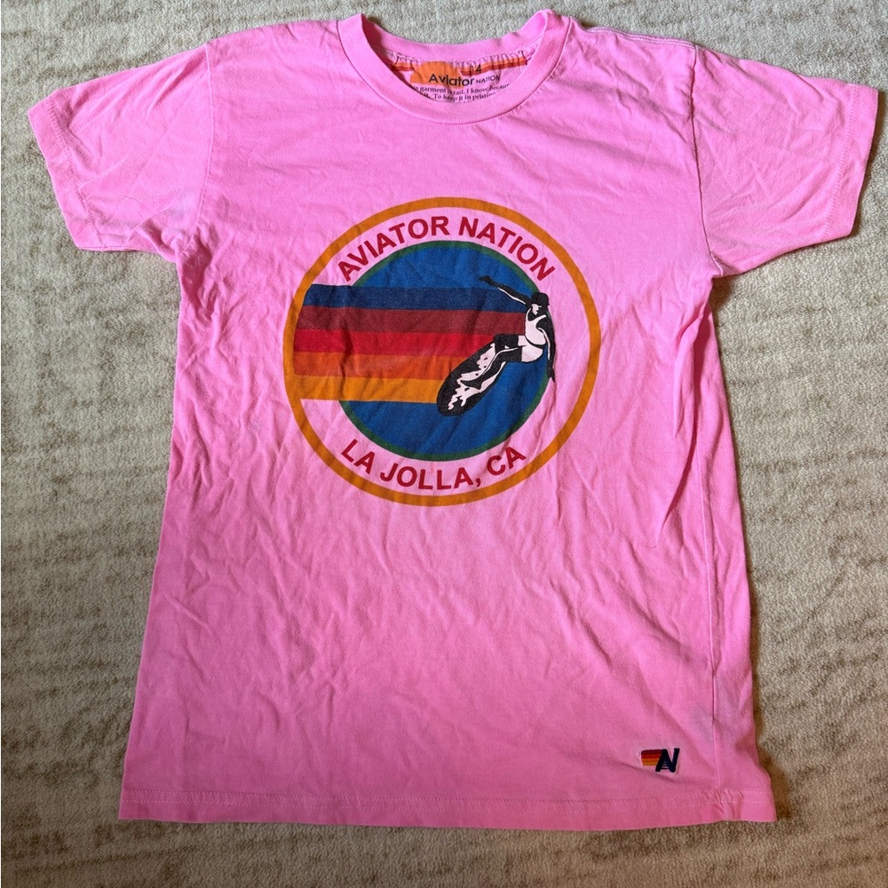 Aviator Nation Kids Pink Graphic T-Shirt